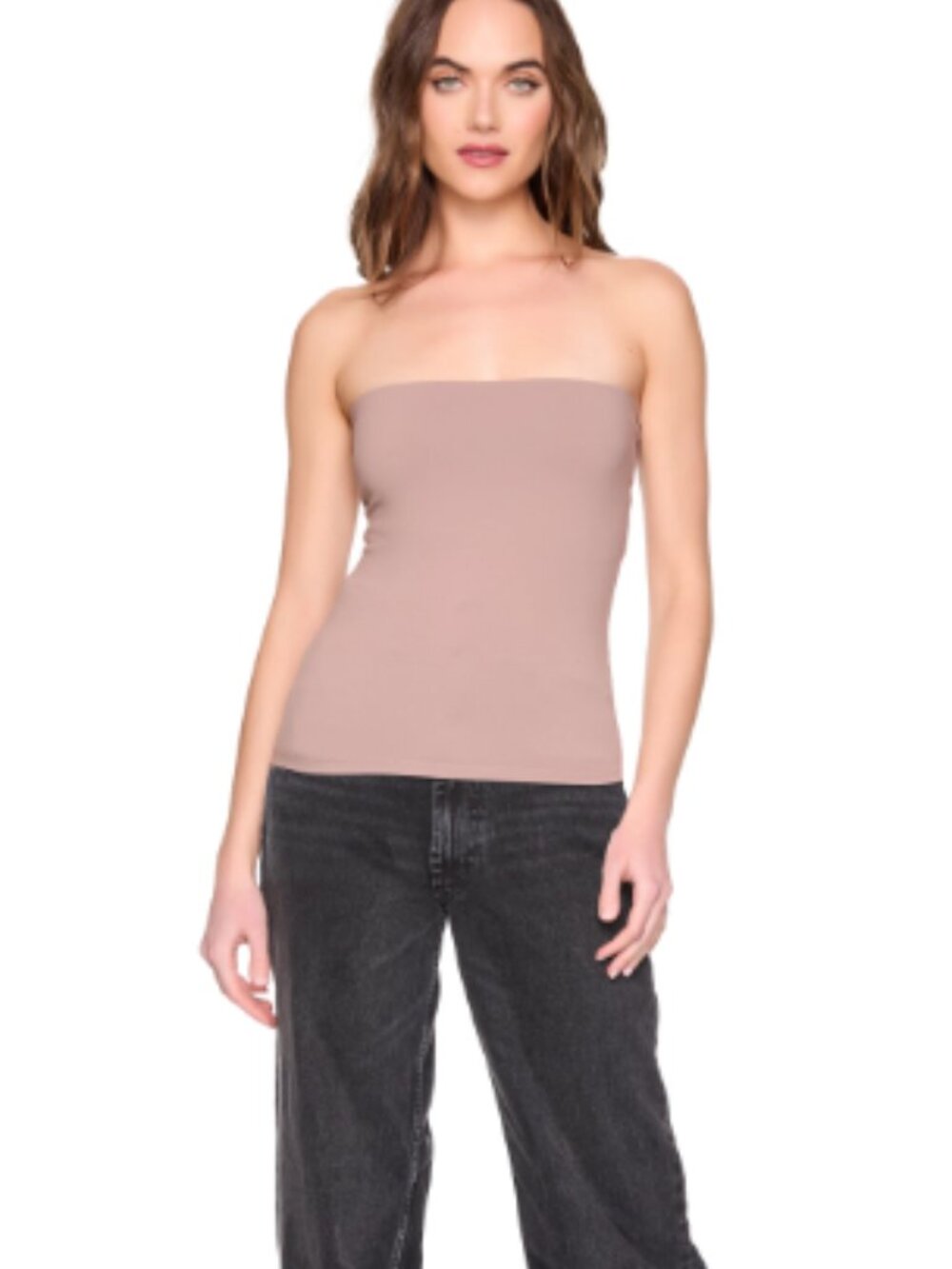 Susana Monaco Tube Top Mauve Stretch Strapless Top Minimalist XS/S